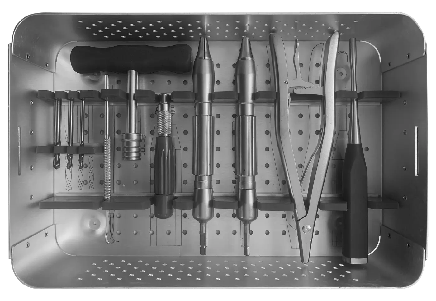Screw removal instrument tray — extraction instruments
